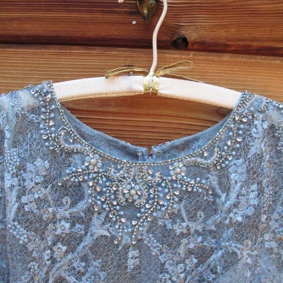 MAC DUGGAL  79430 Womens Blue Embroidered Cap Sleeve A Line Gown - Picture 8 of 14